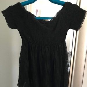 Free people off shoulder black lace top